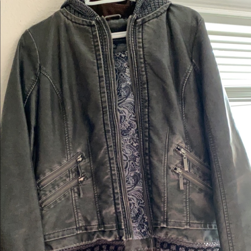 Western chic faux leather jacket